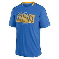 T-shirt Fanatics bleu poudre pour homme Los Angeles Chargers Defender Fade Slant