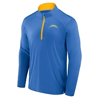 Men's Fanatics Powder Blue Los Angeles Chargers Defender Long Sleeve Quarter-Zip Jacket