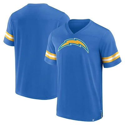 Men's Fanatics Powder Blue Los Angeles Chargers Jersey Tackle V-Neck T-Shirt