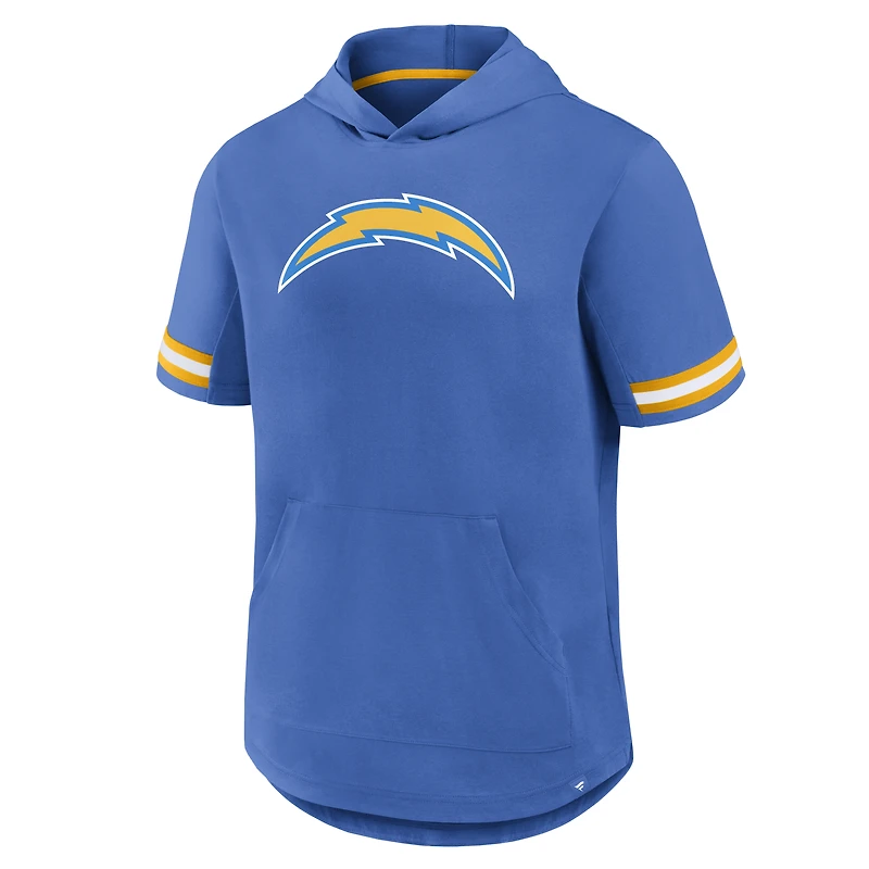 T-shirt à capuche manches courtes Fanatics bleu poudre Los Angeles Chargers Optimal Play pour homme