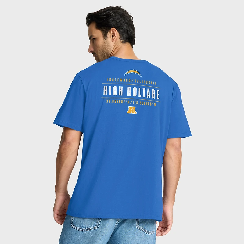 T-shirt Fanatics bleu poudre pour homme avec poche passe Los Angeles Chargers Legacy