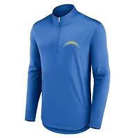 Haut à quart de zip Quarterback Fanatics bleu poudré pour hommes des Chargers Los Angeles