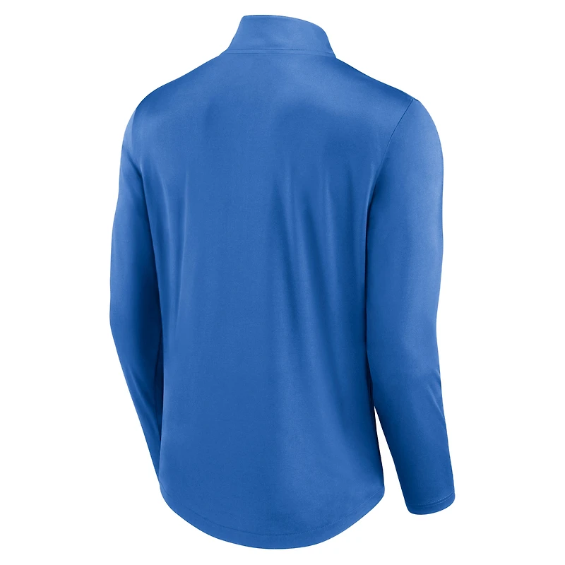 Haut à quart de zip Quarterback Fanatics bleu poudré pour hommes des Chargers Los Angeles