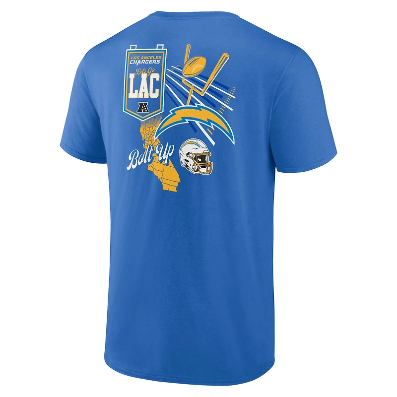Men's Fanatics Powder Blue Los Angeles Chargers Split Zone T-Shirt
