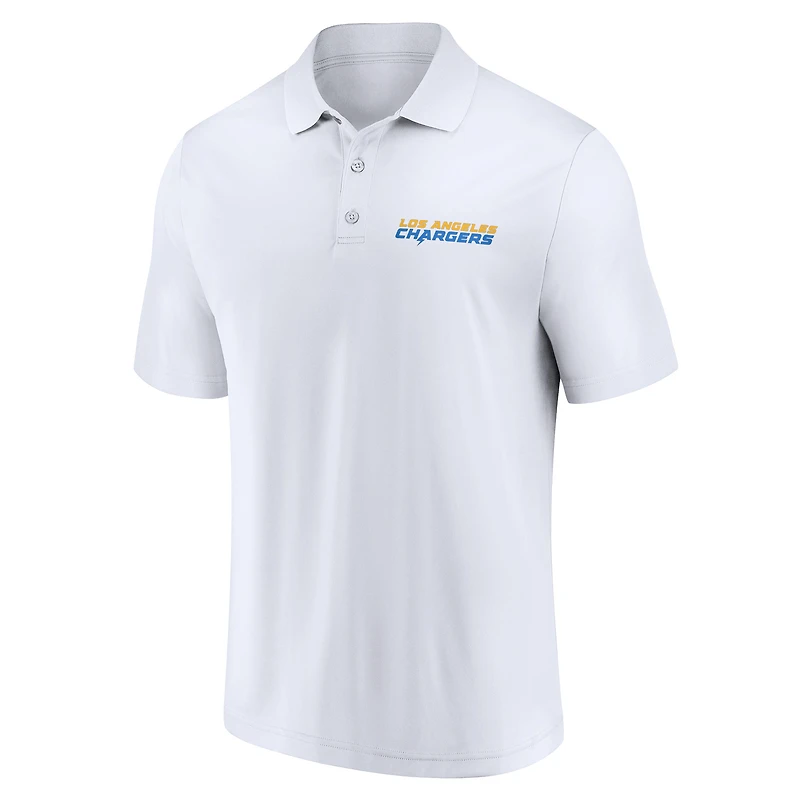 Men's Fanatics White/Powder Blue Los Angeles Chargers Lockup Two-Pack Polo Set