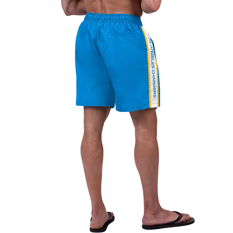 Short de bain Streamline Volley G-III Sports by Carl Banks pour hommes, bleu poudre, Los Angeles Chargers