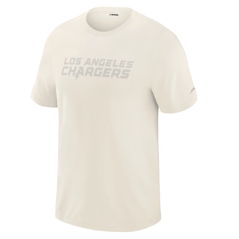 Men's J. Palmer  Cream Los Angeles Chargers Play Action Tri-Blend Performance T-Shirt