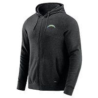 Men's J. Palmer Dark Heather Gray Los Angeles Chargers Players Lounge Tri-Blend Full-Zip Hoodie