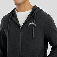 Sweat à capuche zippé tri-blend gris chiné foncé J. Palmer pour homme des Los Angeles Chargers Players Lounge