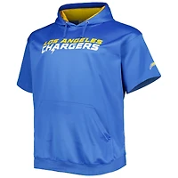 Men's Justin Herbert Powder Blue Los Angeles Chargers Big & Tall Short Sleeve Pullover Hoodie