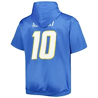 Men's Justin Herbert Powder Blue Los Angeles Chargers Big & Tall Short Sleeve Pullover Hoodie