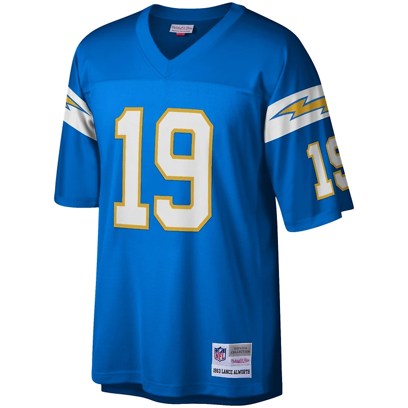 Maillot réplique Mitchell & Ness Lance Alworth bleu poudre des Chargers de Los Angeles pour hommes
