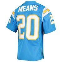 Mitchell & Ness Natrone Means Powder Blue Los Angeles Chargers 1994 Maillot de joueur retraité authentique Throwback pour hommes