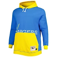 Men's Mitchell & Ness Powder Blue/Gold Los Angeles Chargers Big Tall Face Pullover Hoodie