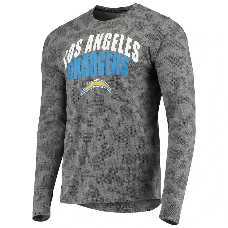 Men's MSX by Michael Strahan Black Los Angeles Chargers Camo Performance Long Sleeve T-Shirt