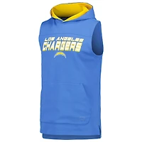T-shirt à capuche sans manches MSX by Michael Strahan pour hommes, bleu poudre, Los Angeles Chargers Captain