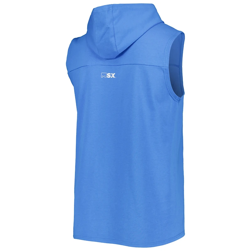 Men's MSX by Michael Strahan Powder Blue Los Angeles Chargers Relay Sleeveless Pullover Hoodie