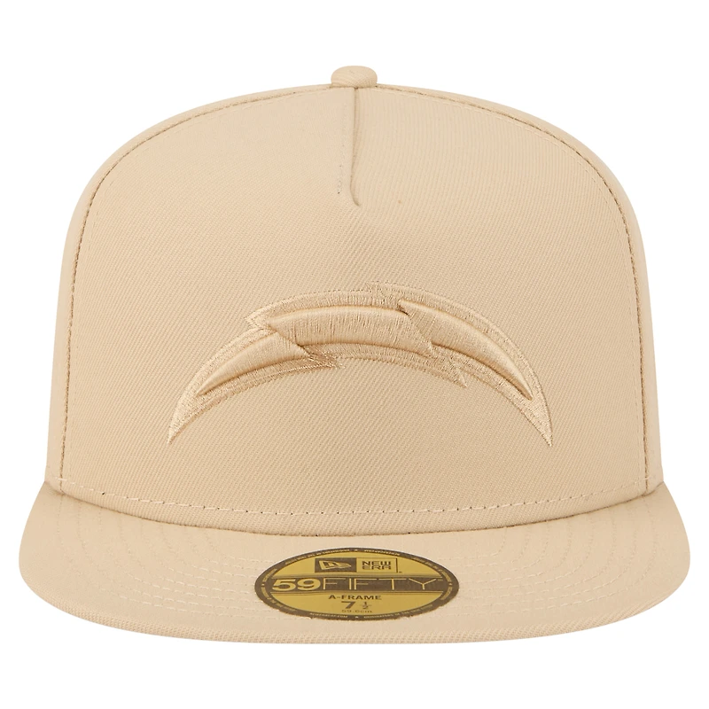 Casquette ajustée 59FIFTY A-Frame beige clair pour homme New Era Los Angeles Chargers Color Pack