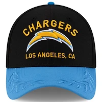 Casquette New Era 39THIRTY Flex noire/bleu poudre pour homme des Chargers de Los Angeles, draft NFL 2025