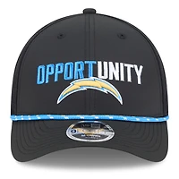 Men's New Era Black Los Angeles Chargers 2025 Inspire Change 9FORTY M-Crown Adjustable Hat