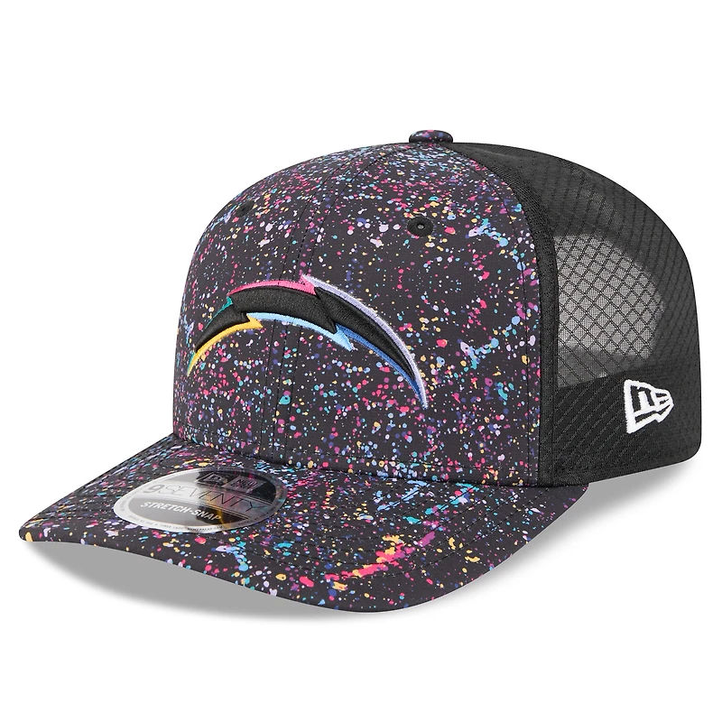 Casquette ajustable 9SEVENTY NFL Crucial Catch 2025 des Los Angeles Chargers de New Era pour homme, noire