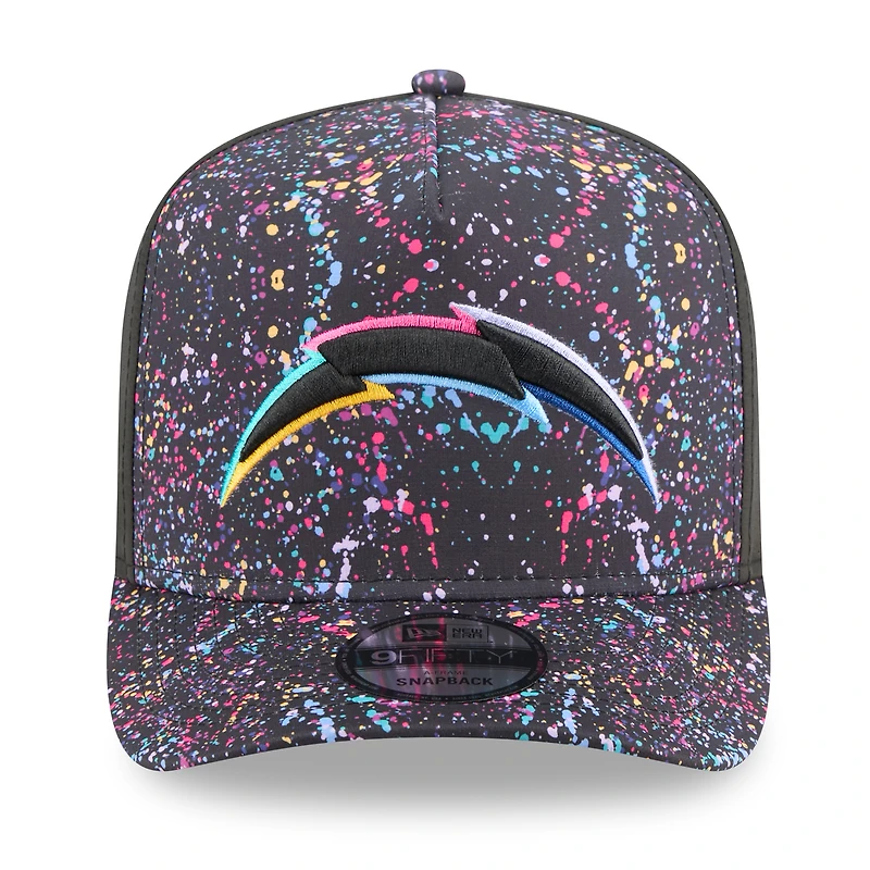 Casquette snapback 9FIFTY noire New Era Los Angeles Chargers 2025 NFL Crucial Catch pour homme