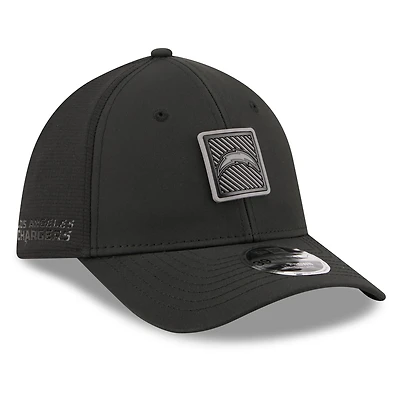 Casquette New Era noire pour homme Los Angeles Chargers, camp d'entraînement NFL 2026, modèle 39THIRTY Flex