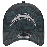 Casquette ajustable Agave Trucker 9FORTY des Chargers de Los Angeles New Era noire pour hommes