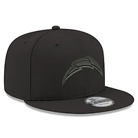 Casquette ajustable Snapback 9FIFTY Los Angeles Chargers New Era pour homme, noir, noir sur noir