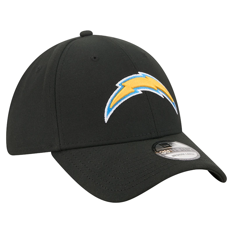 Casquette New Era noire pour homme Los Angeles Chargers Core Team 39THIRTY Flex