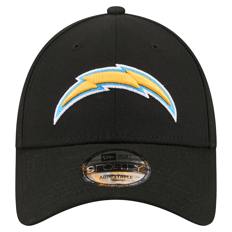 Men's New Era  Black Los Angeles Chargers Core Team 9FORTY Adjustable Hat