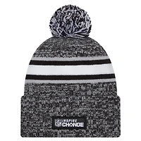 Bonnet en tricot à revers Inspire Change New Era noir des Los Angeles Chargers pour hommes avec pompon
