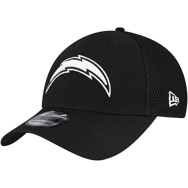 Casquette New Era noire Los Angeles Chargers Main Neo 39THIRTY Flex pour homme