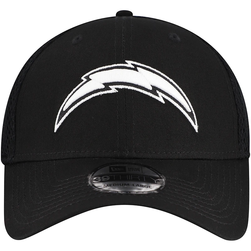 Casquette New Era noire Los Angeles Chargers Main Neo 39THIRTY Flex pour homme