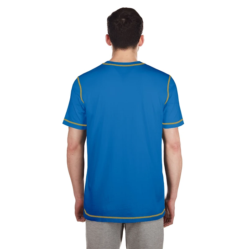 T-shirt bleu à imprimé Third Down Puff des Chargers de Los Angeles New Era pour hommes
