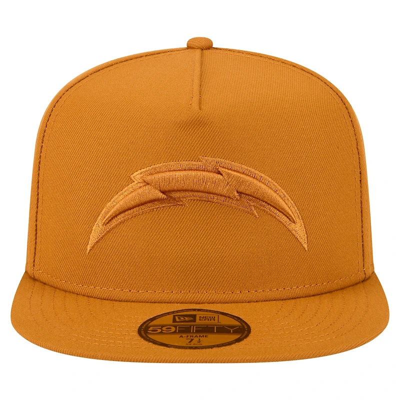 Casquette ajustée A-Frame 59FIFTY marron pour homme New Era Los Angeles Chargers Color Pack