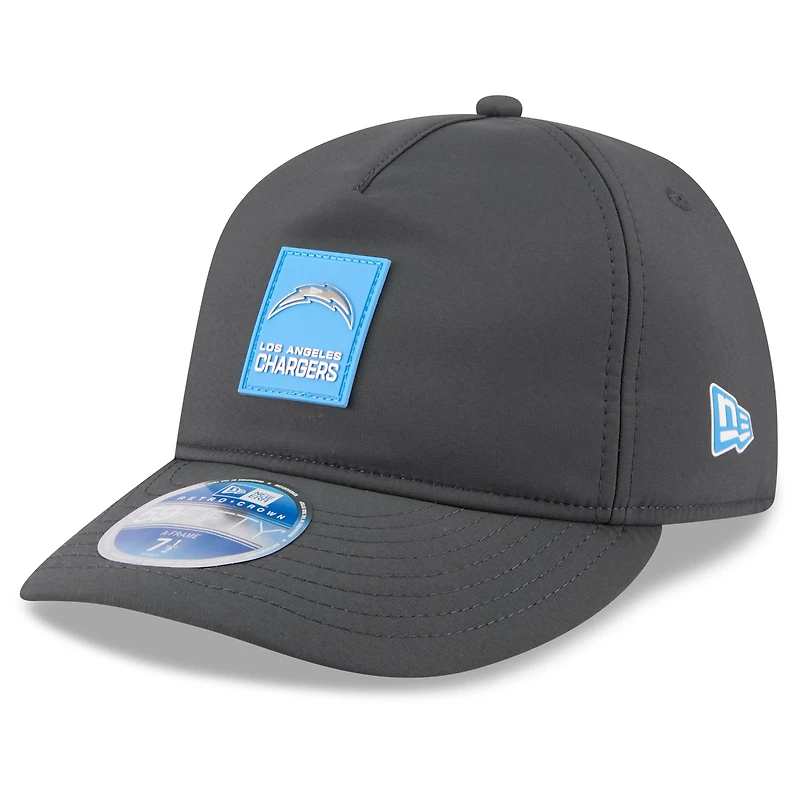 Men's New Era Charcoal Los Angeles Chargers 2025 Sideline Cold Weather Retro Crown 59FIFTY Fitted Hat