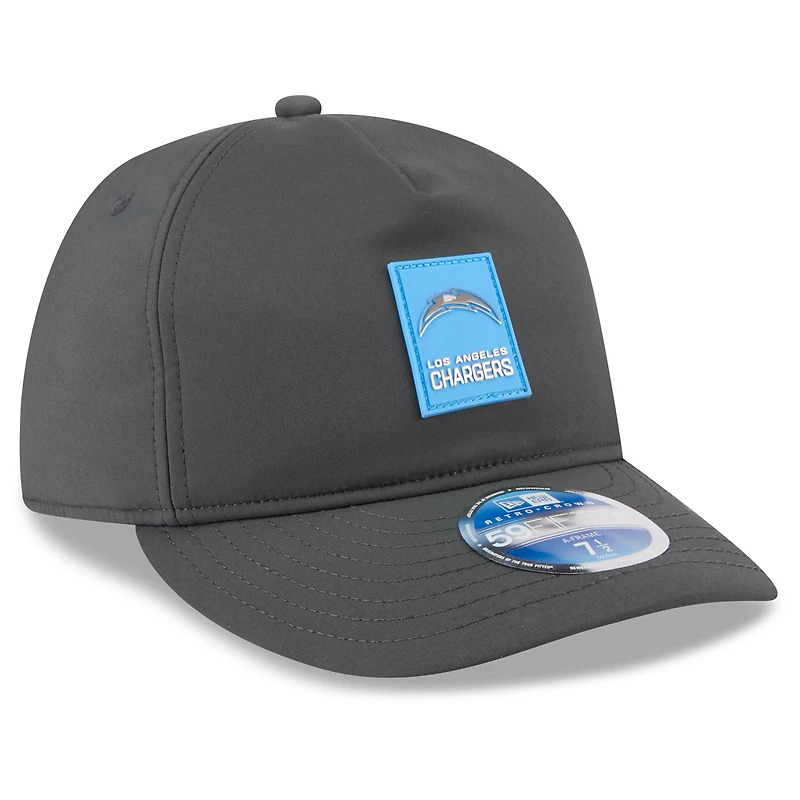 Men's New Era Charcoal Los Angeles Chargers 2025 Sideline Cold Weather Retro Crown 59FIFTY Fitted Hat