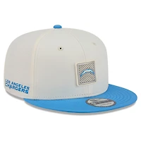 Casquette snapback New Era crème/bleu poudré Los Angeles Chargers, camp d'entraînement NFL 2026, pour homme