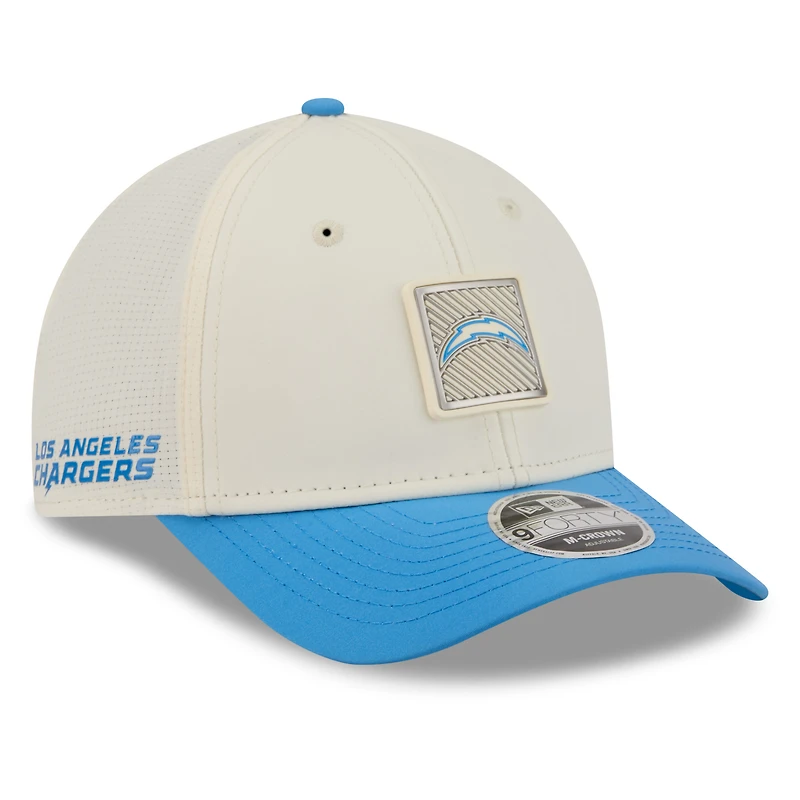 Men's New Era  Cream/Powder Blue Los Angeles Chargers 2026 NFL Training Camp 9FORTY Adjustable Hat