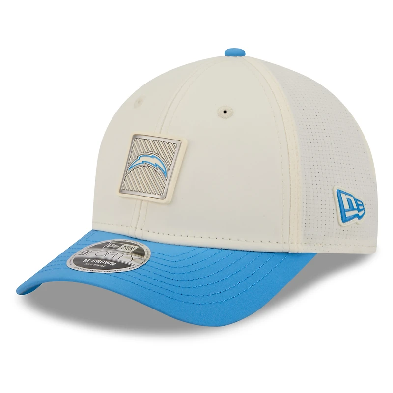 Men's New Era  Cream/Powder Blue Los Angeles Chargers 2026 NFL Training Camp 9FORTY Adjustable Hat