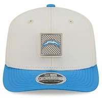 Casquette ajustable New Era crème/bleu poudré Los Angeles Chargers, camp d'entraînement NFL 2026, modèle 9SEVENTY.