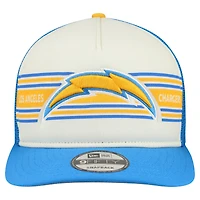 Men's New Era  Cream/Powder Blue Los Angeles Chargers Banner A-Frame 9FIFTY Snapback Hat