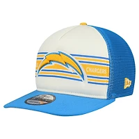 Casquette snapback A-Frame 9FIFTY Trucker pour homme New Era crème/bleu poudre des Los Angeles Chargers