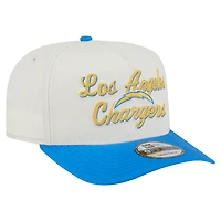 Casquette ajustable New Era 9FIFTY à motif A-Frame crème/bleu poudre pour homme des Los Angeles Chargers