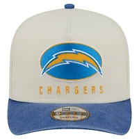 Men's New Era  Cream/Powder Blue Los Angeles Chargers Washed A-Frame 9FIFTY Snapback Hat