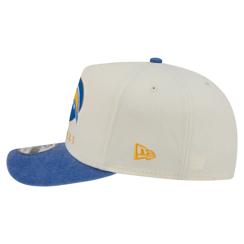 Men's New Era  Cream/Powder Blue Los Angeles Chargers Washed A-Frame 9FIFTY Snapback Hat