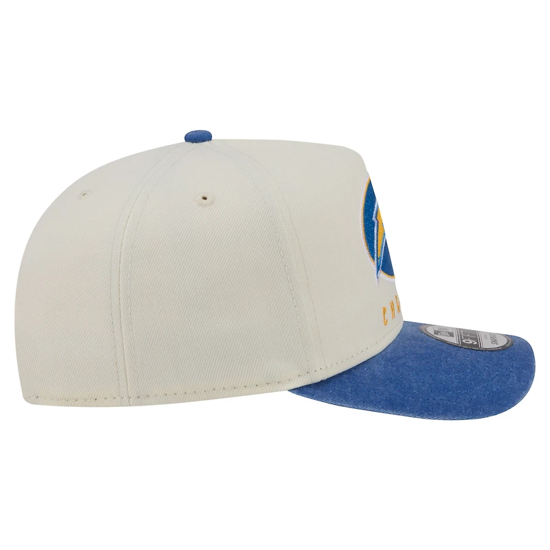 Men's New Era  Cream/Powder Blue Los Angeles Chargers Washed A-Frame 9FIFTY Snapback Hat