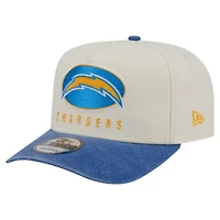 Men's New Era  Cream/Powder Blue Los Angeles Chargers Washed A-Frame 9FIFTY Snapback Hat