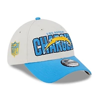 Casquette flex New Era Los Angeles Chargers 2023 NFL Draft 39THIRTY crème pour homme